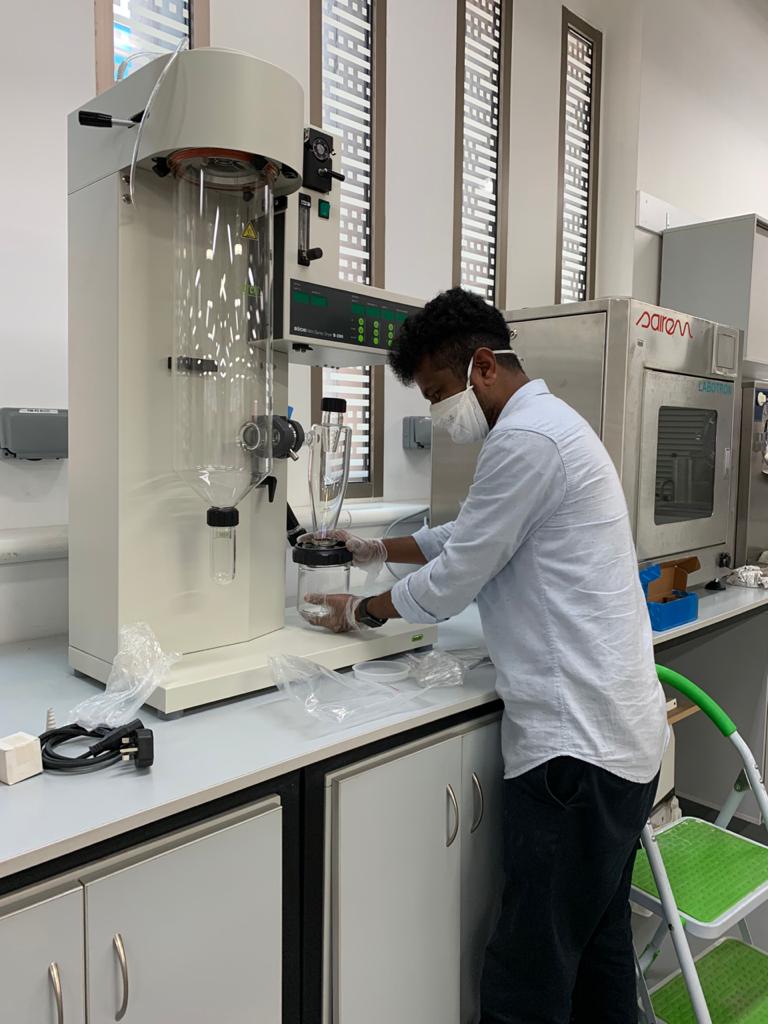 Minispray dryer system at College of Food Science, UAE University Al ain